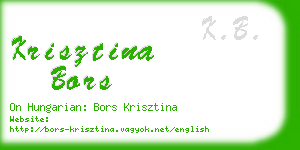 krisztina bors business card